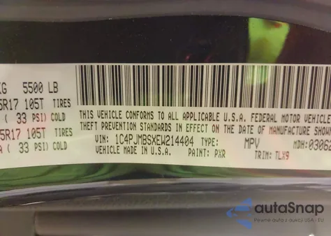 2014 Jeep Cherokee Trailhawk from USA, damaged, VIN 1C4PJMBSXEW214404